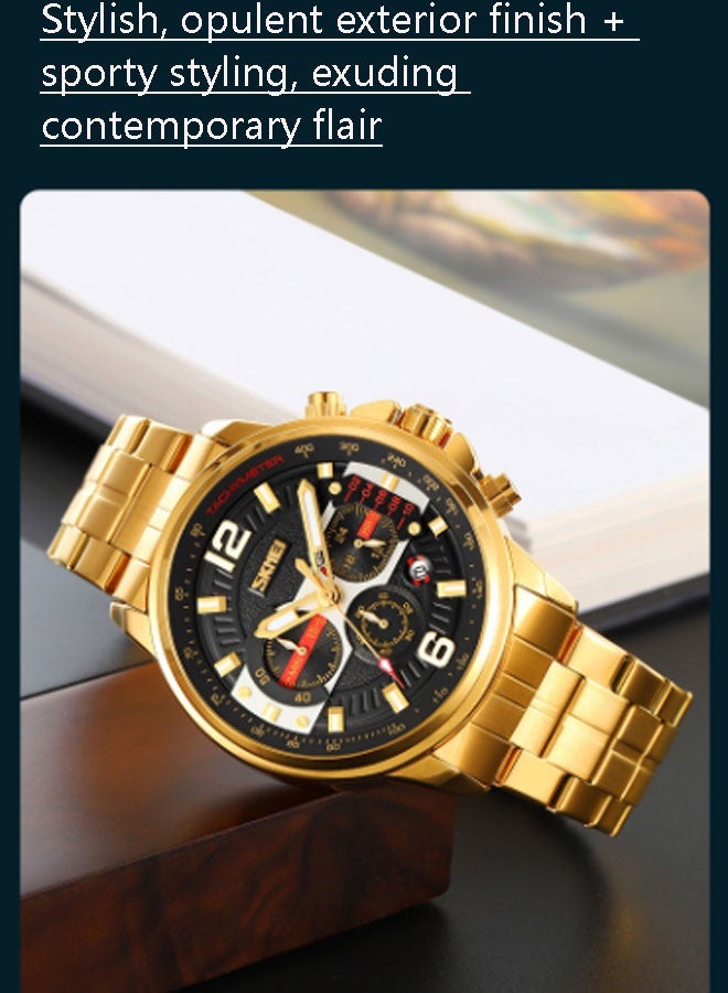 نيوترل ساعة SK-19 الرجالية للأعمال تصميم عصري + مقاومة للماء للاستخدام اليومي الميزات: عرض الوقت، التاريخ، وظيفة ساعة التوقيت، عقارب مضيئة (فضي + أبيض) - Image 5